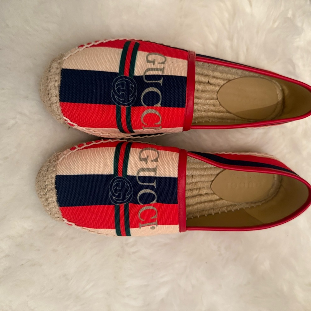 Gucci Women's Red and Navy Espadrilles